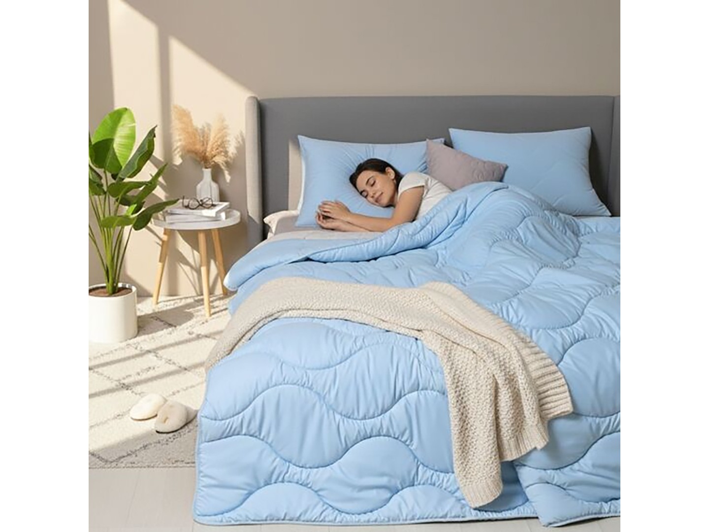 Набір ковдра євро + 2 подушки IDEIA NordicBlue 200х220 + 50х70 (8-36202) — фото 2